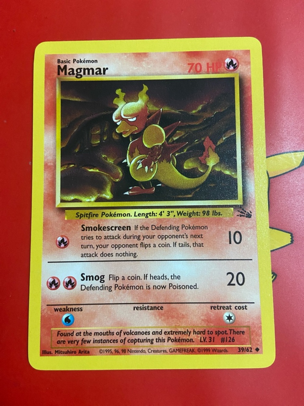 Magmar Uncommon Unlimited Fossil Pokemon Trading Card 39/62